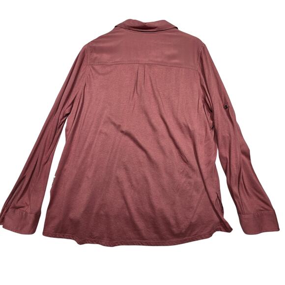 NWT 7 For All Mankind Luxe Dusty Rose Button Up Shirt Size 1X - Picture 2 of 7